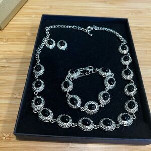 Vintage 90s Southwestern Style Jewelry Set – Necklace, Bracelet & Earrings